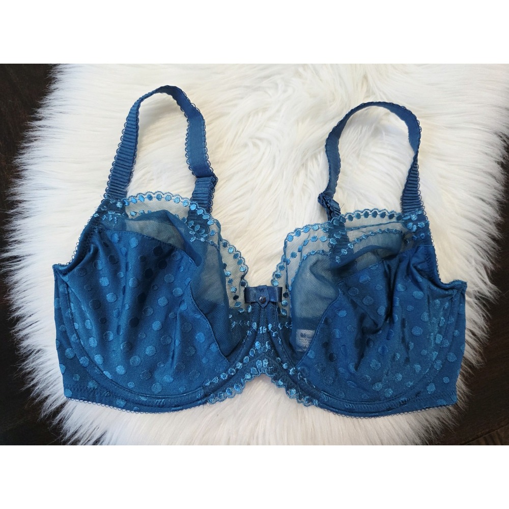Wacoal Bra Size 36D Lace Sheer Balconette Unlined Underwire Adjustable 855185